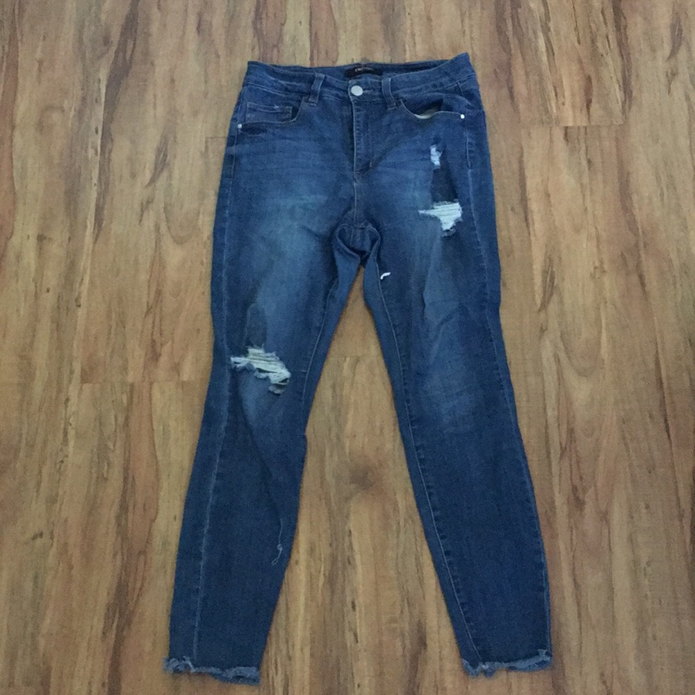 blue ripped jeans